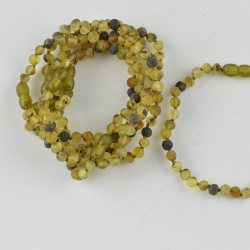 Amber bracelet light green color 22 cm